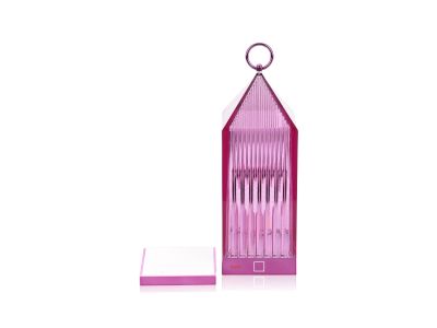 Lampa portabila de exterior Kartell Lantern design Fabio Novembre, 1,2W LED, violet transparent