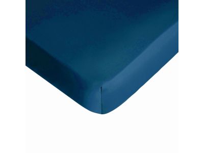 Cearceaf de pat cu elastic Descamps Sublime 160x200cm, Albastru Nymphea