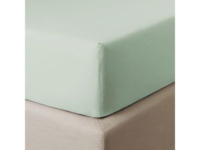 Cearceaf de pat cu elastic Descamps Coton Soyeux 160x200cm, Verde Tileul