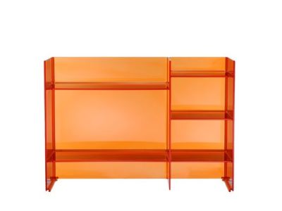 Comoda Kartell Sound-Rack design Ludovica & Roberto Palomba, 75x26x53cm, portocaliu transparent