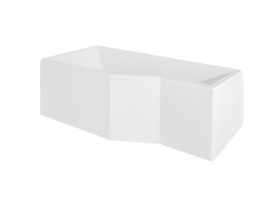Cada baie asimetrica Besco Integra 150x75cm, acril, orientare stanga