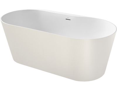 Cada ovala freestanding Roca Raina 159x75cm, Stonex, ventil click-clack, bej