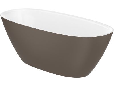 Cada ovala freestanding Roca Ariane 165x75cm, Stonex, ventil click-clack, cafea