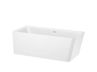 Cada baie asimetrica Roca Ona 160x70cm, orientare stanga, include panouri si sifon cu ventil click-clack, Stonex alb