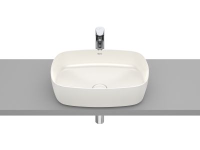 Lavoar tip bol Roca Inspira Soft, 500x370mm, fara orificiu baterie, fara preaplin, montare pe blat, bej