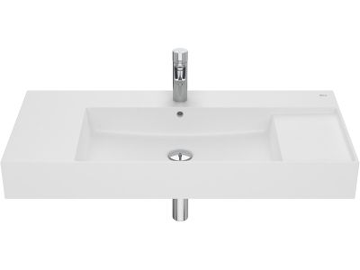 Lavoar Roca Inspira Square 1000x490mm, montare pe mobilier, alb mat