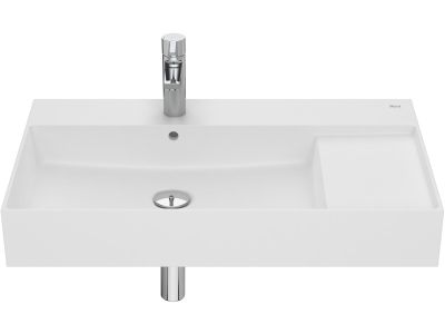 Lavoar Roca Inspira Square 800x490mm, montare pe mobilier, alb mat