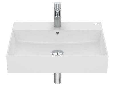 Lavoar Roca Inspira Square 600x490cm, montare pe mobilier, alb mat