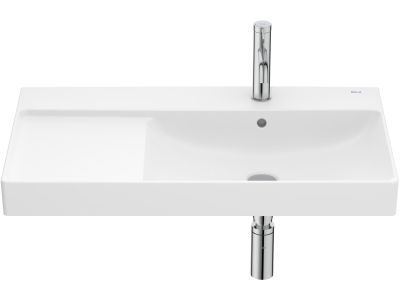 Lavoar asimetric Roca Ona 80x46cm, orientare dreapta, alb mat