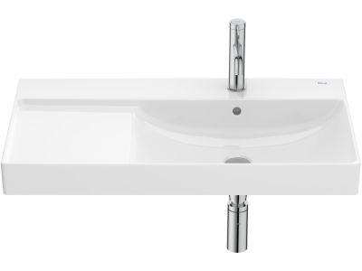 Lavoar asimetric Roca Ona 80x46cm, orientare dreapta, SupraGlaze, alb