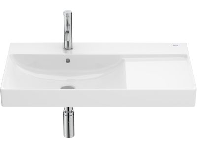 Lavoar asimetric Roca Ona 80x46cm, orientare stanga, alb