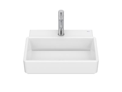 Lavoar Roca Tura Compact 45x36cm, fara orificiu preaplin, alb