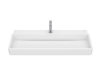 Lavoar Roca Tura 100x43cm, fara orificiu preaplin, alb mat