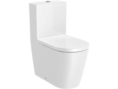 Vas wc Roca Inspira Round Rimless, back-to-wall, 375x645mm, alb