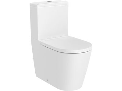 Vas wc Roca Inspira Round Rimless, back-to-wall, 375x645mm, alb mat