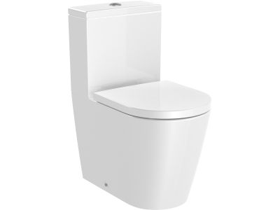 Vas wc Roca Inspira Round Rimless Compact, back-to-wall, 375x600mm, alb