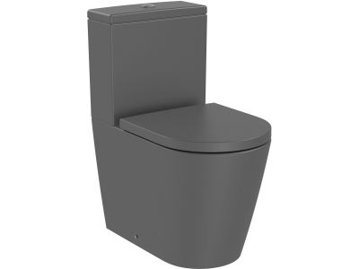 Vas wc Roca Inspira Round Rimless Compact, back-to-wall, 375x600mm, onyx
