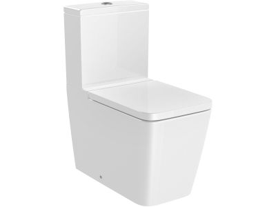 Vas wc Roca Inspira Square Rimless, back-to-wall, 375x645mm, alb
