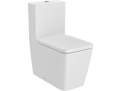 Vas wc Roca Inspira Square Rimless, back-to-wall, 375x645mm, alb mat