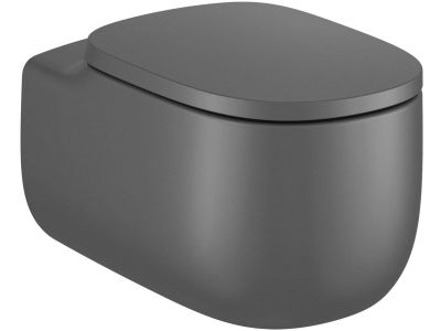 Vas wc suspendat Roca Beyond Rimless, 395x580mm, negru