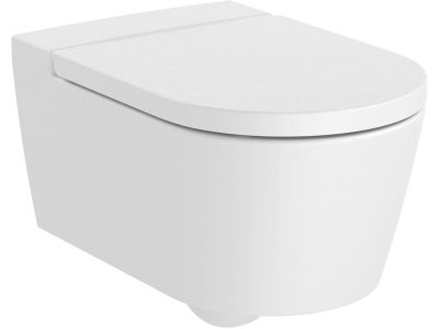Vas WC suspendat Roca Inspira Round Rimless 370x560cm, alb mat