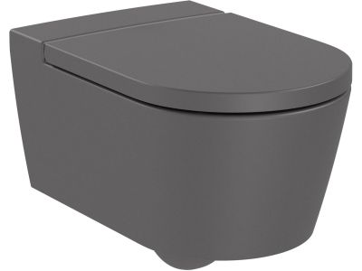 Vas wc suspendat Roca Inspira Round Rimless 370x560cm, onyx