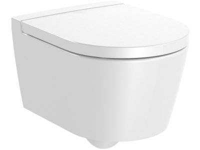Vas wc suspendat Roca Inspira Round Compact Rimless 370x480cm, alb
