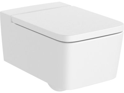 Vas wc suspendat Roca Inspira Square Rimless 370x560cm, alb mat