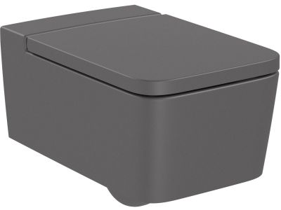 Vas wc suspendat Roca Inspira Square Rimless 370x560cm, onyx
