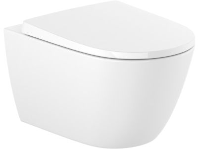 Vas WC suspendat Roca Ona Rimless 53x36cm, SupraGlaze, alb