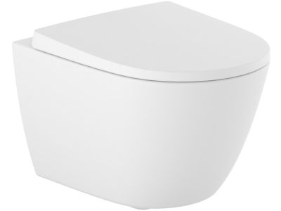 Vas WC suspendat Roca Ona Compact Rimless 48x36cm, alb mat