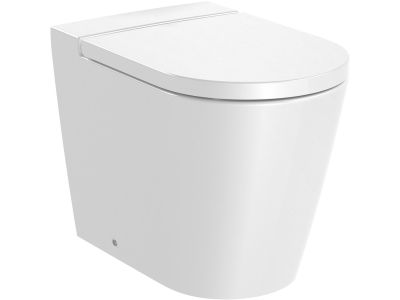 Vas wc Roca Inspira Round Rimless back-to-wall, 370x560cm, alb