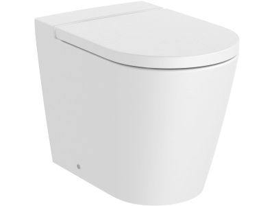 Vas wc Roca Inspira Round Rimless back-to-wall, 370x560cm, alb mat