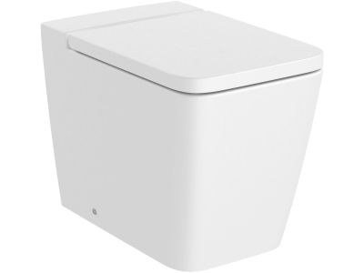 Vas wc Roca Inspira Square Rimless back-to-wall, 370x560cm, alb mat