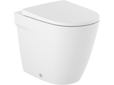 Vas wc Roca Ona Compact Rimless, back-to-wall, SupraGlaze, alb