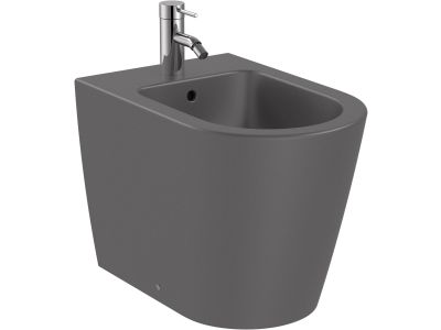 Bideu Roca Inspira Round back-to-wall, 370x560cm, onyx