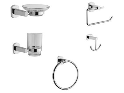 Set accesorii baie Vitra Easy 5 piese, crom