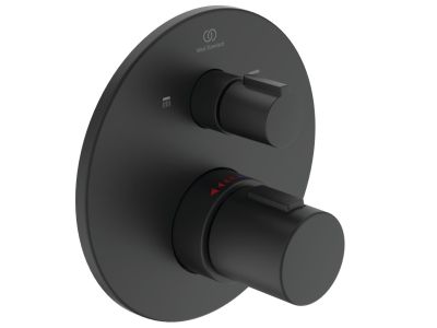 Baterie cada - dus termostatata Ideal Standard Ceratherm T100 montaj incastrat, necesita corp ingropat, negru mat