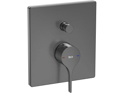 Baterie cada - dus Roca Insignia cu montaj incastrat, necesita corp ingropat, brushed titanium black
