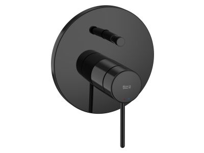 Baterie cada - dus Roca NU cu montaj incastrat, maneta pin, necesita corp incastrat, Titanium Black