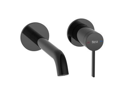 Baterie lavoar Roca Ona din 2 elemente, de perete, necesita corp incastrat, titanium black