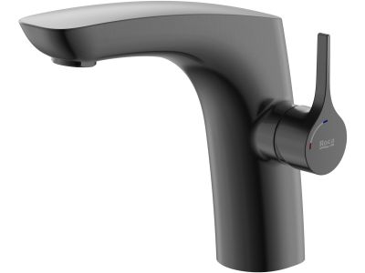 Baterie lavoar Roca Insignia Cold Start, fara ventil, brushed titanium black
