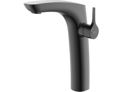 Baterie lavoar Roca Insignia Cold Start pentru lavoare tip bol, fara ventil, brushed titanium black