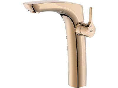 Baterie lavoar Roca Insignia Cold Start pentru lavoare tip bol, fara ventil, rose gold