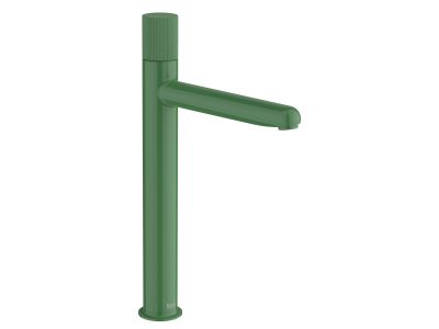 Baterie lavoar Roca NU XL, pentru lavoare tip bol, Cold Start, fara ventil, maneta stripes, Mint Green