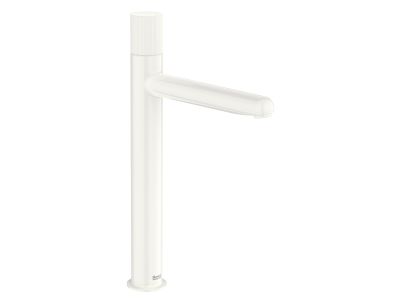 Baterie lavoar Roca NU XL, pentru lavoare tip bol, Cold Start, fara ventil, maneta stripes, Glossy White
