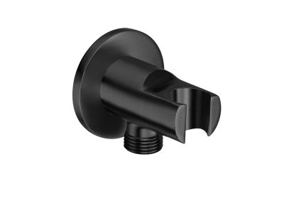 Conector FixFit Roca Aqua cu agatatoare de dus, negru periat