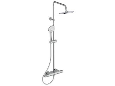 Coloana de dus Ideal Standard IdealRain cu baterie termostatata Ceratherm T50, palarie Round 200mm si etajera