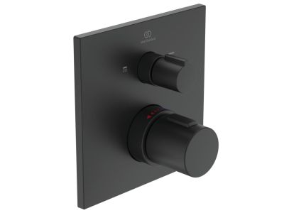 Baterie cada - dus termostatata Ideal Standard Ceratherm C100 montaj incastrat, necesita corp ingropat, negru mat