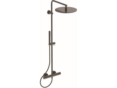Coloana de dus Ideal Standard Ceratherm T125 cu baterie termostatata si palarie Round 300mm, gri